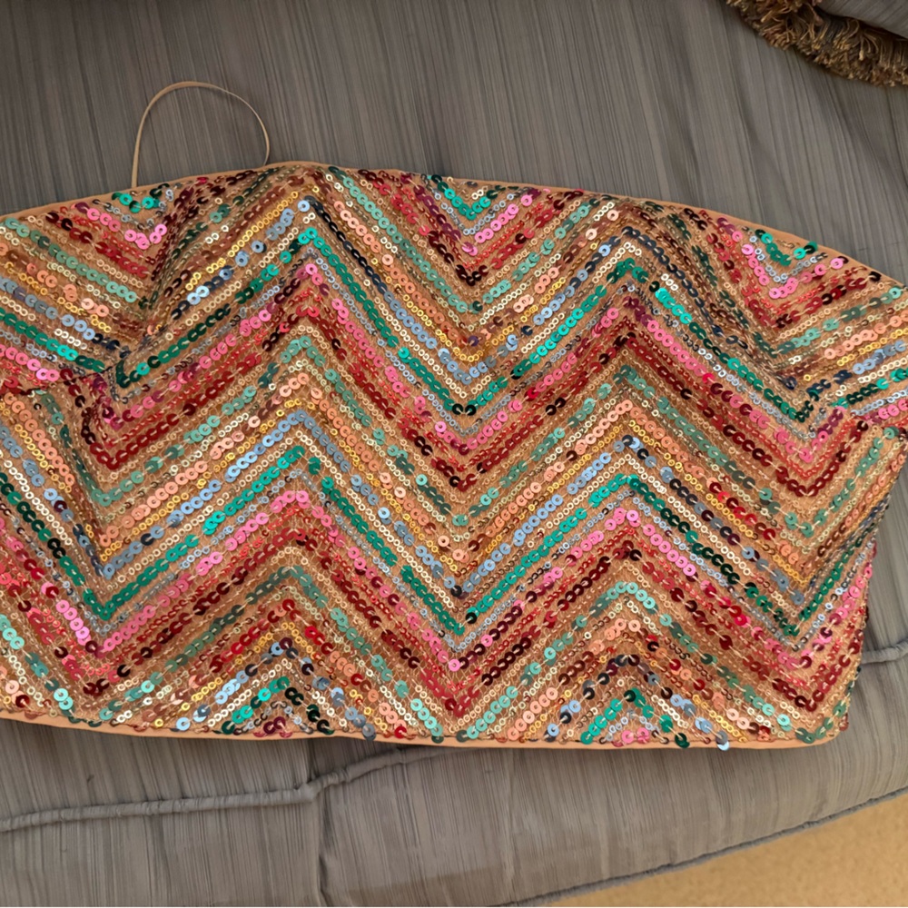 Milly Sequin Chevron Top